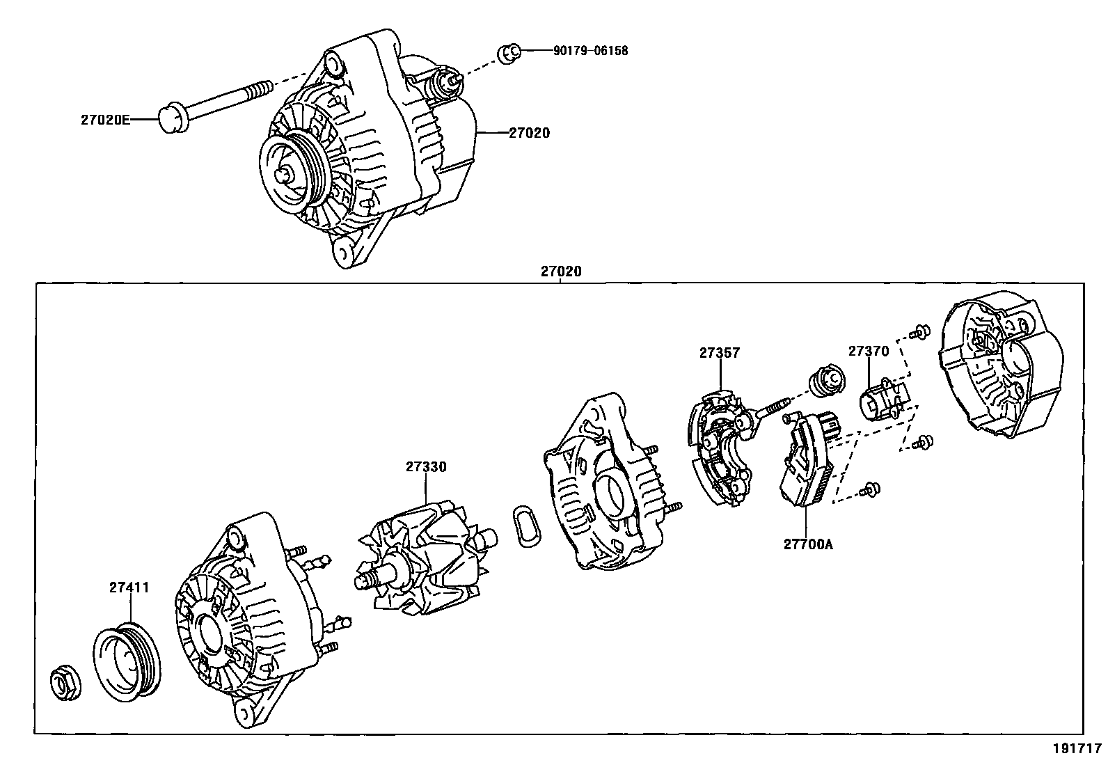 Toyota HILUX Alternator EPC diagram — 191717