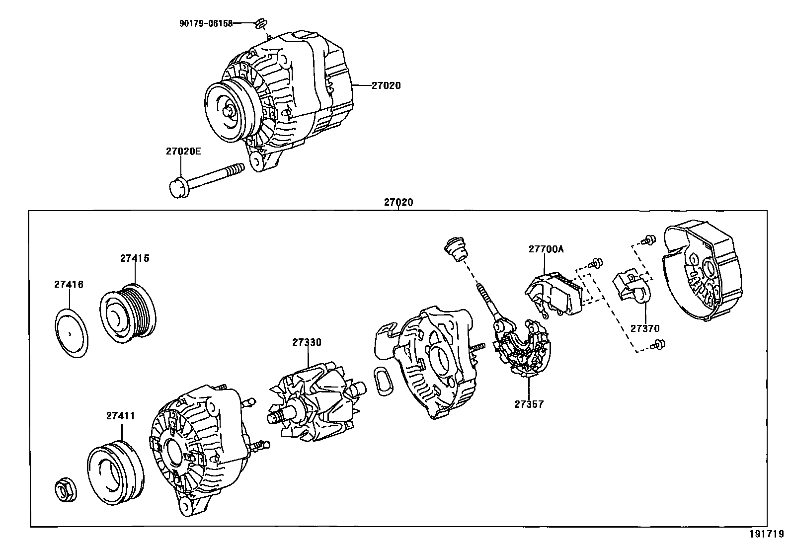 Toyota HILUX Alternator EPC diagram — 191719