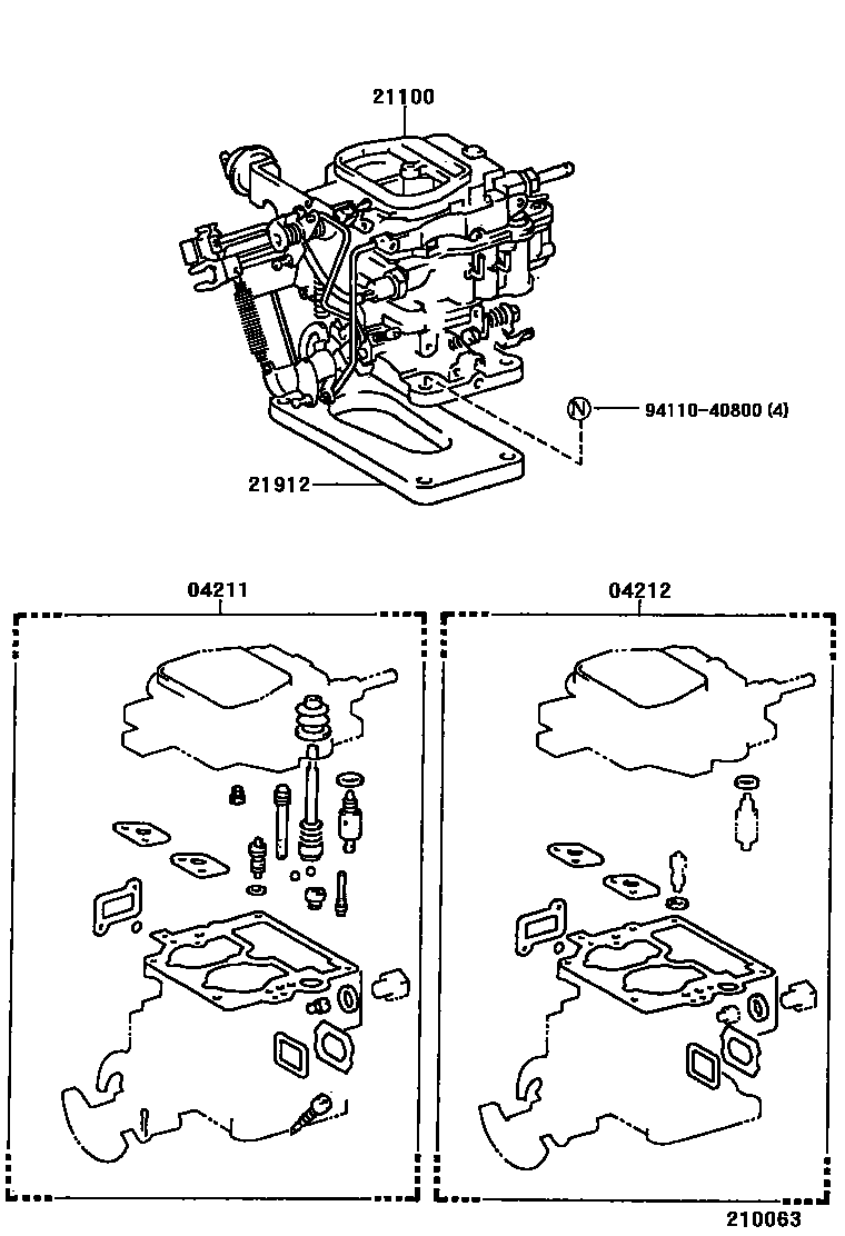 Toyota HILUX carburetor assembly EPC diagram — 210063