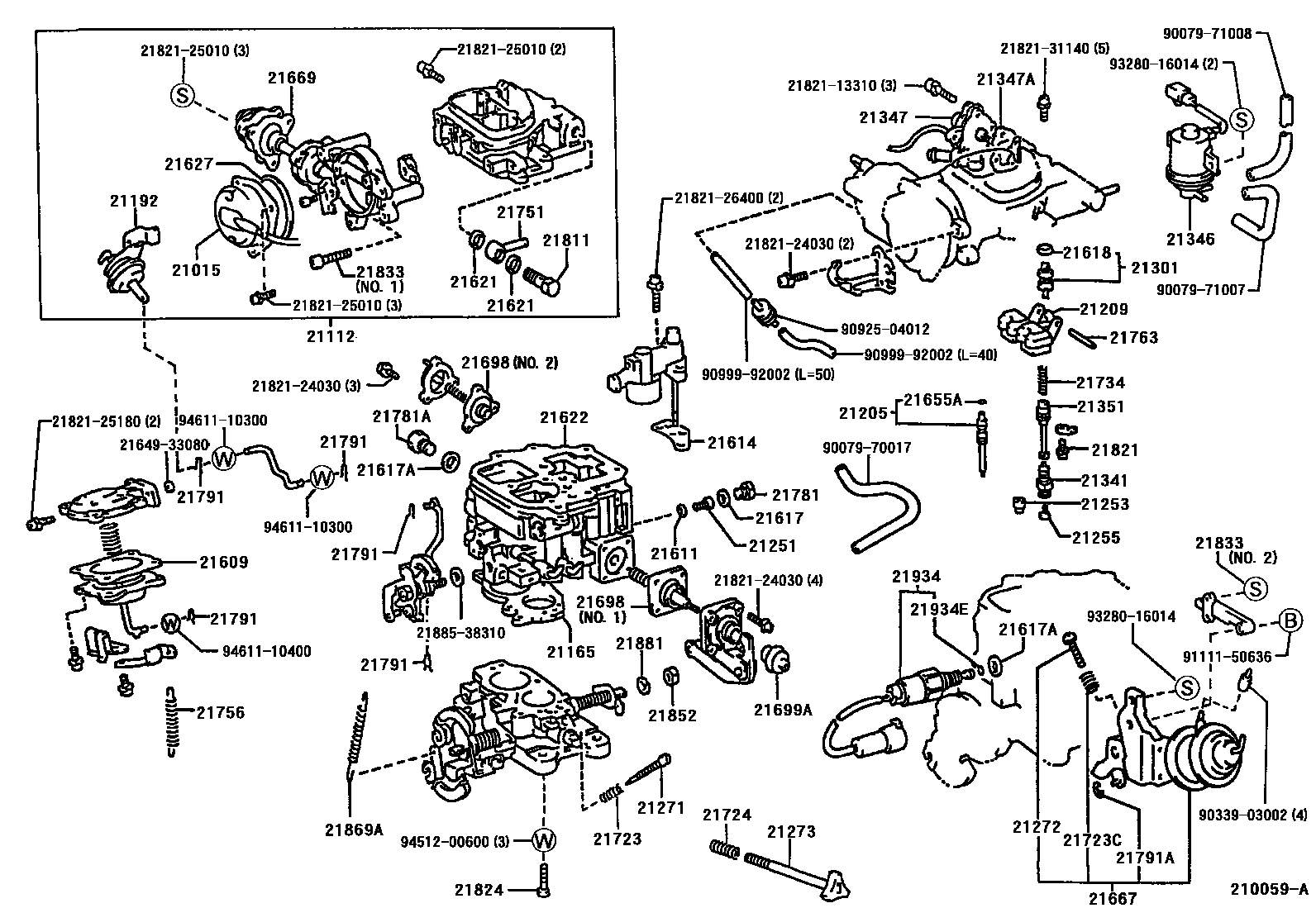 Toyota HILUX 化油器 EPC diagram — 210059A
