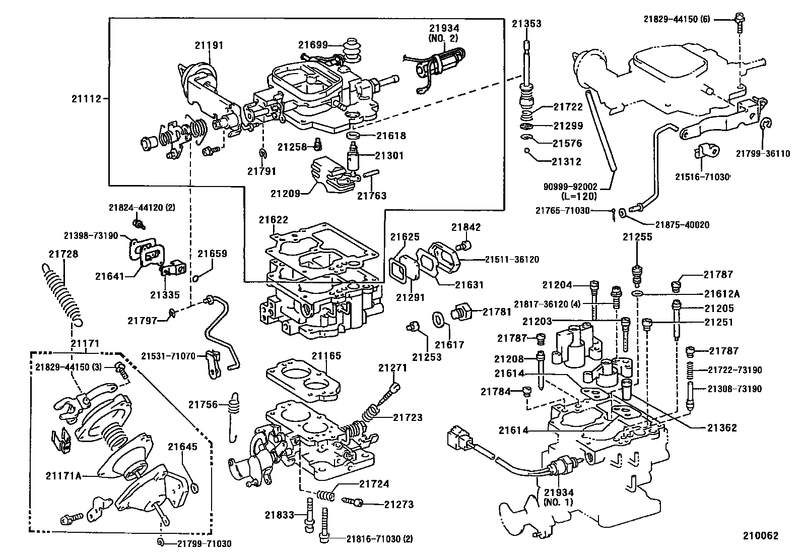 Toyota HILUX 化油器 EPC diagram — 210062