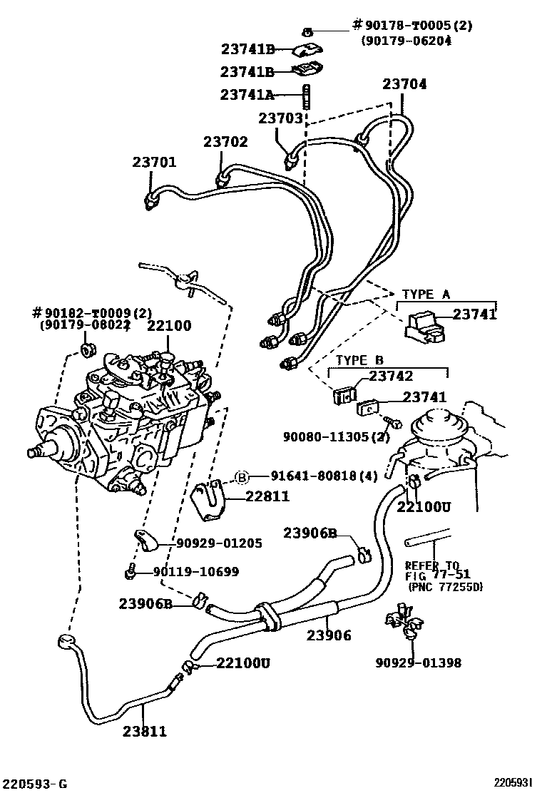 Toyota HILUX 喷油泵总成 EPC diagram — 220593I
