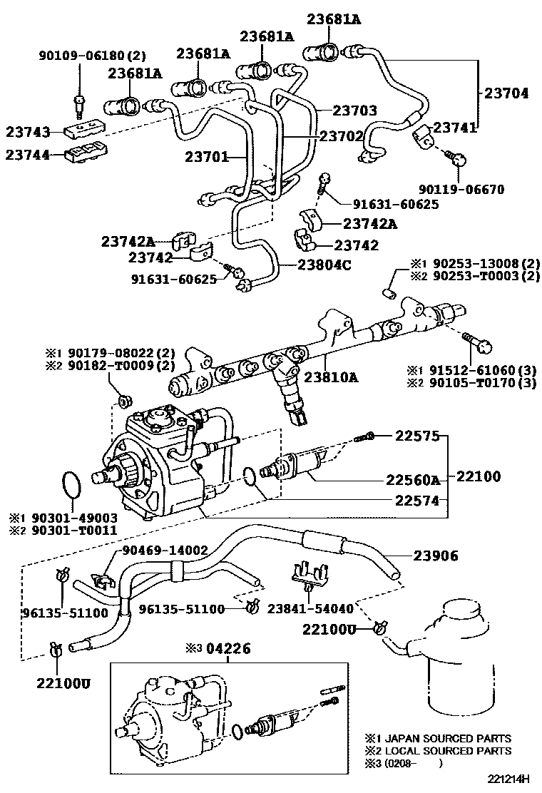 Toyota HILUX 喷油泵总成 EPC diagram — 221214H