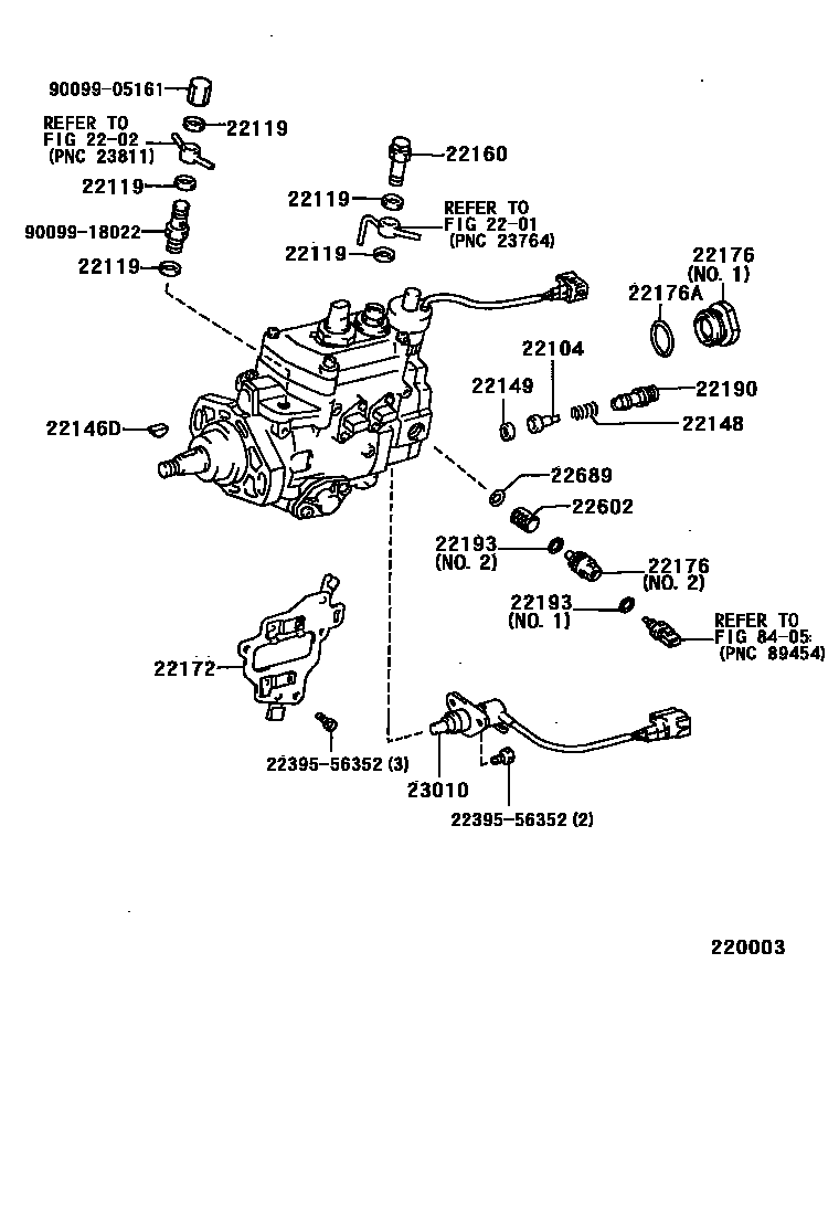 Toyota HILUX 喷油泵体 EPC diagram — 220003