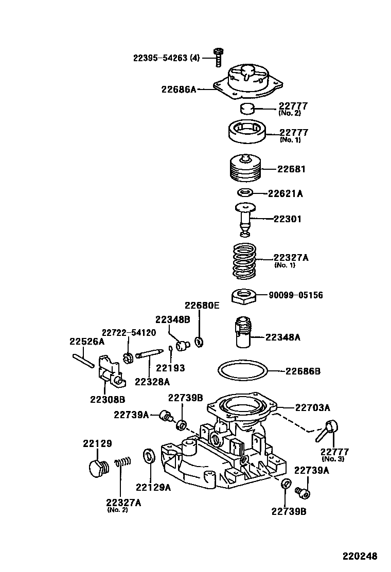 Toyota HILUX 喷油泵体 EPC diagram — 220248