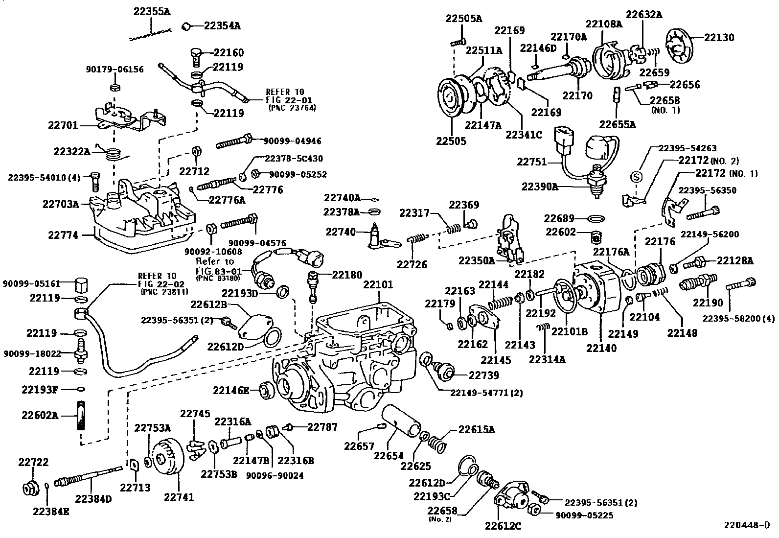 Toyota HILUX 喷油泵体 EPC diagram — 220448D