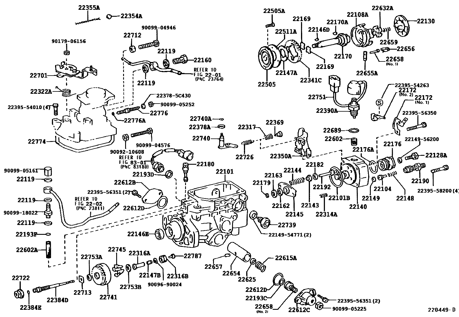 Toyota HILUX 喷油泵体 EPC diagram — 220449D