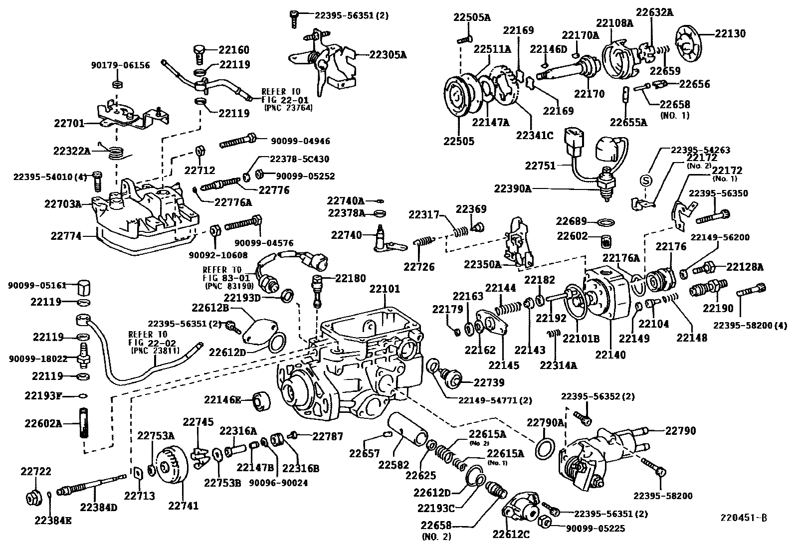 Toyota HILUX 喷油泵体 EPC diagram — 220451B