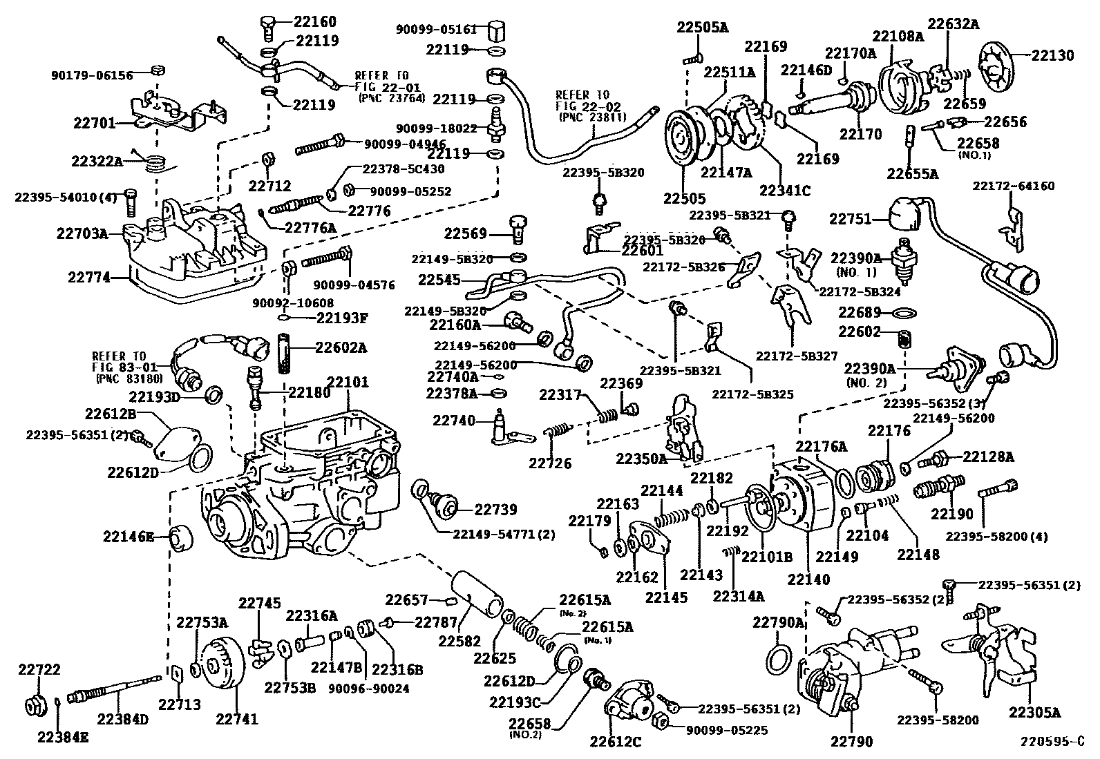 Toyota HILUX 喷油泵体 EPC diagram — 220595C
