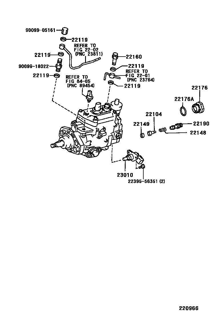 Toyota HILUX 喷油泵体 EPC diagram — 220966