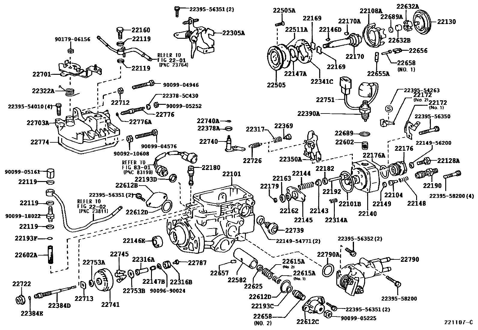 Toyota HILUX 喷油泵体 EPC diagram — 221107C