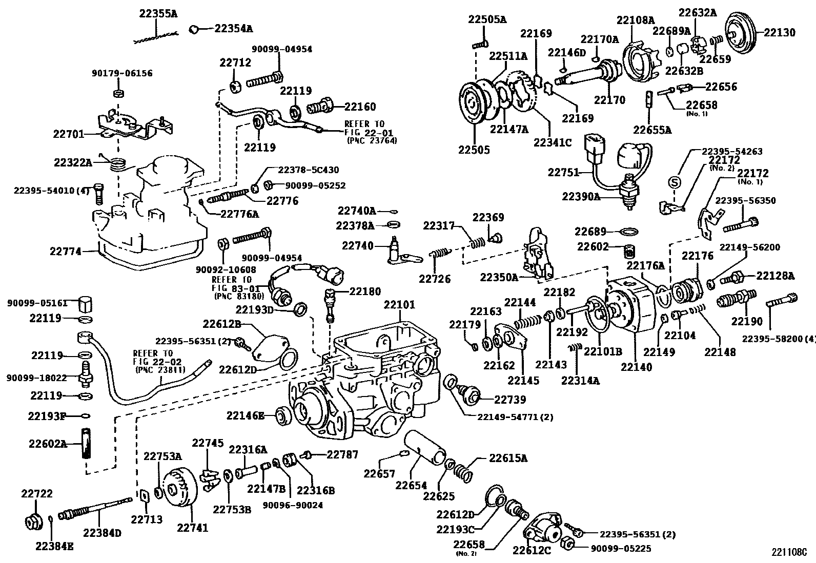 Toyota HILUX 喷油泵体 EPC diagram — 221108C