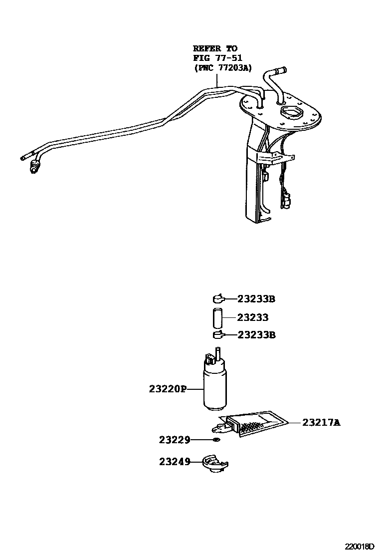 Toyota HILUX 燃油喷射系统 EPC diagram — 220018D