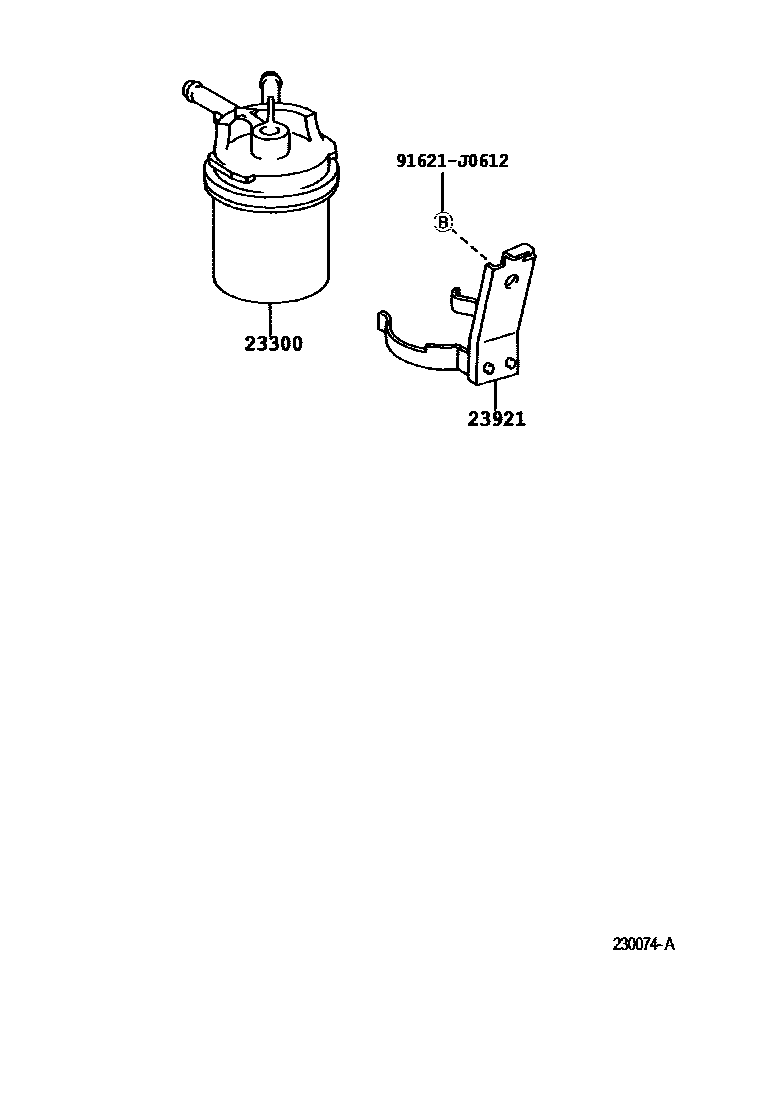 Toyota HILUX fuel filter EPC diagram — 230074A