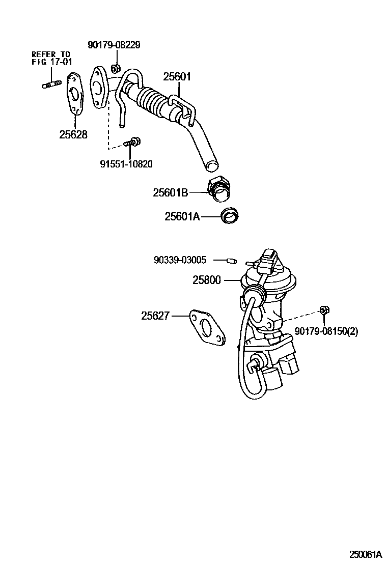 Toyota HILUX 废气再循环系统 EPC diagram — 250081A