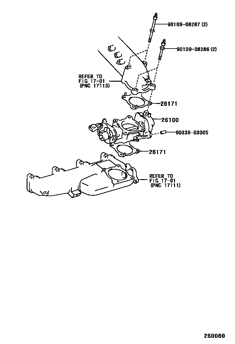 Toyota HILUX 文氏管 EPC diagram — 260080
