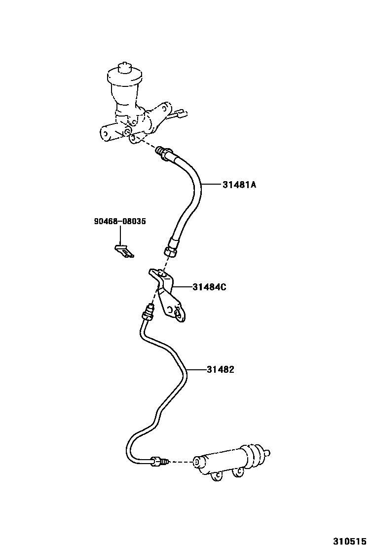 Toyota HILUX 离合器踏板和挠性软管 EPC diagram — 310515