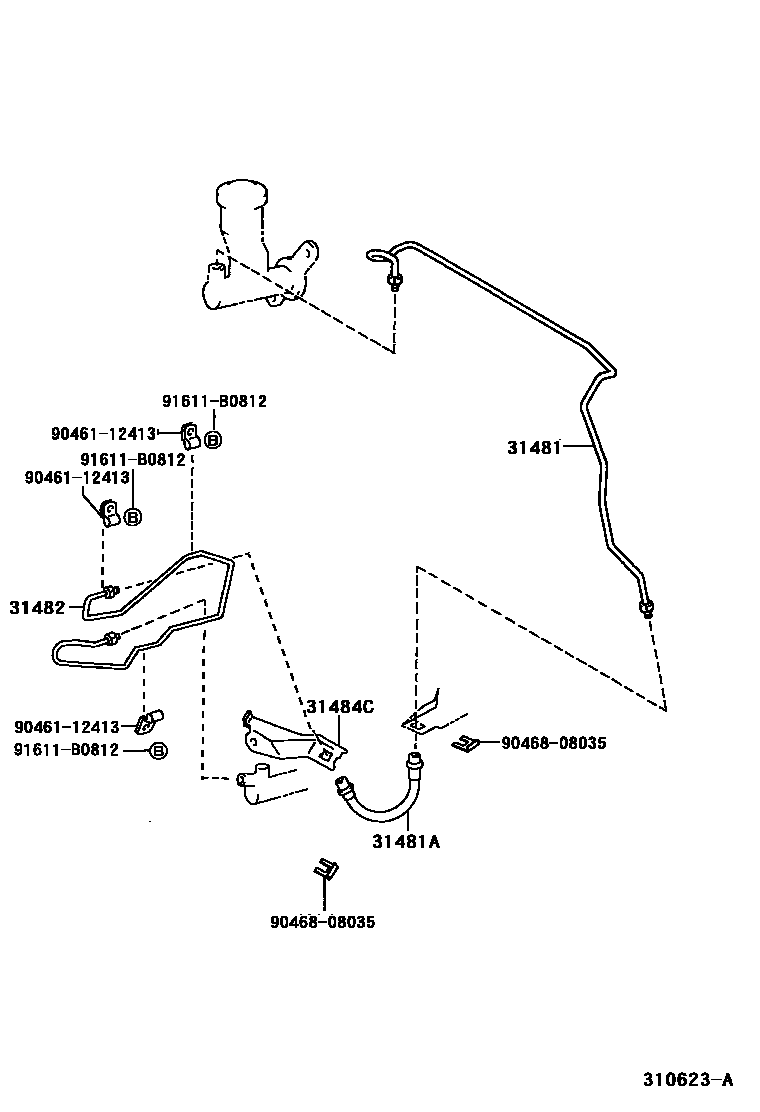 Toyota HILUX 离合器踏板和挠性软管 EPC diagram — 310623A