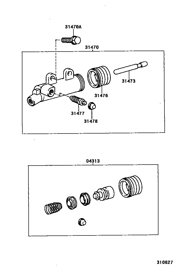 Toyota HILUX 离合器分离缸 EPC diagram — 310627