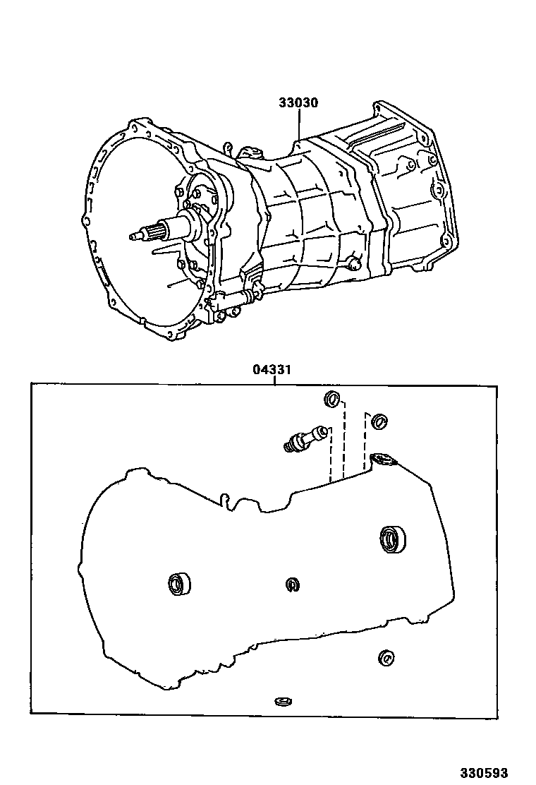 Toyota HILUX 传动桥或变速器总成和衬垫组件(MTM) EPC diagram — 330593