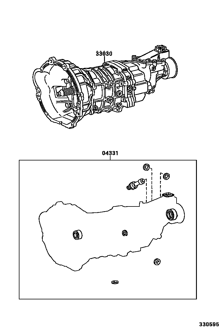 Toyota HILUX 传动桥或变速器总成和衬垫组件(MTM) EPC diagram — 330595
