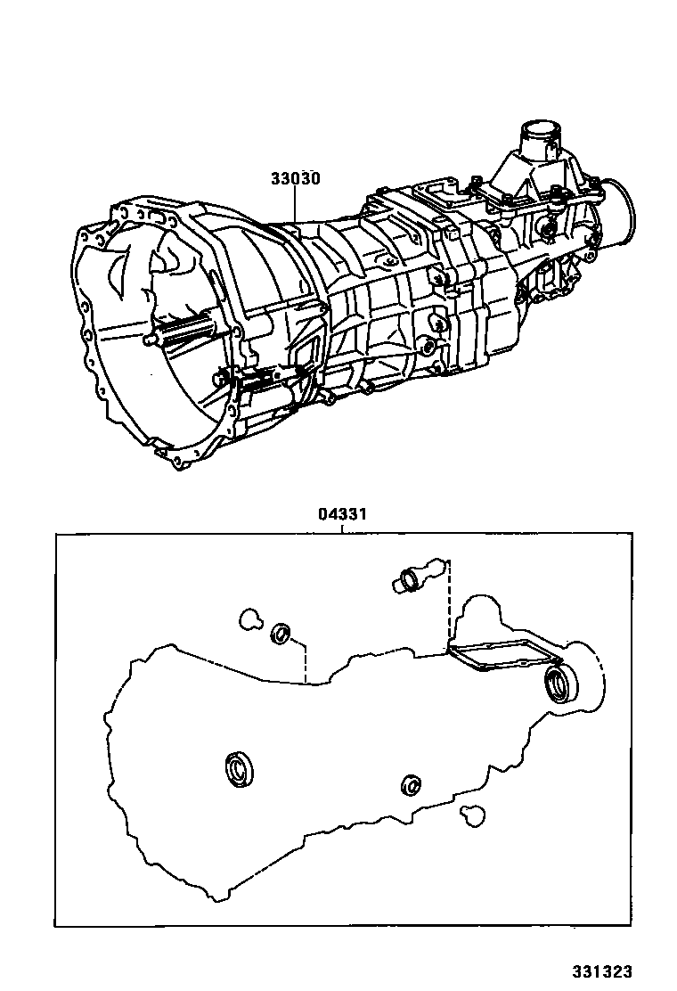 Toyota HILUX 传动桥或变速器总成和衬垫组件(MTM) EPC diagram — 331323