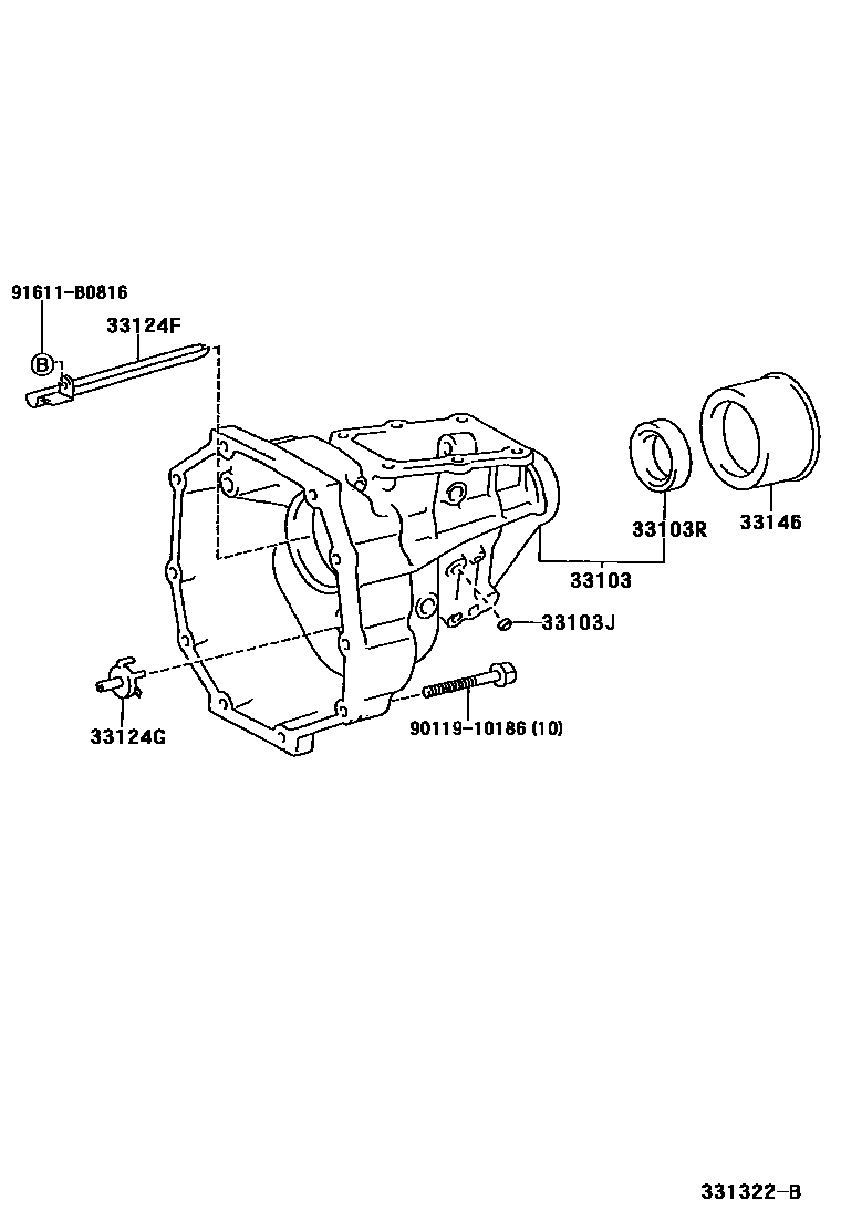 Toyota HILUX Extended shell (MTM) EPC diagram — 331322B