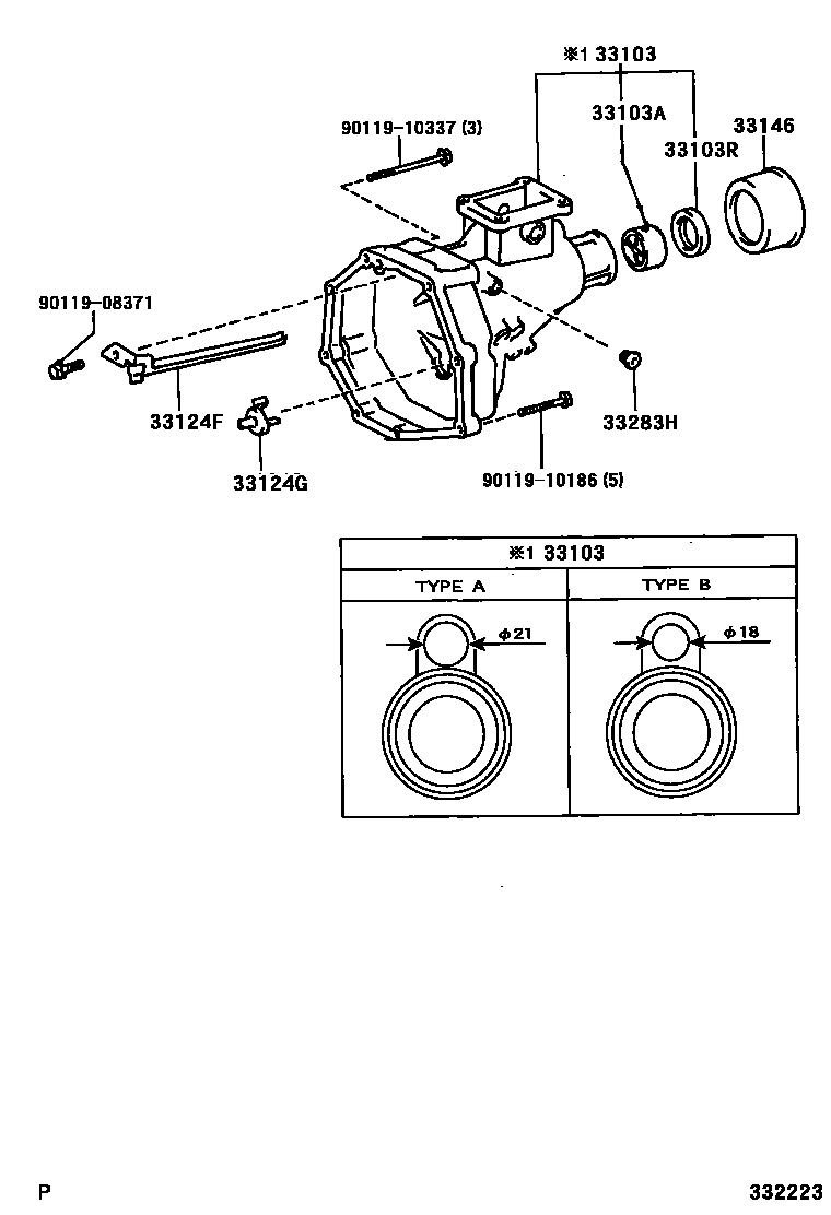 Toyota HILUX Extended shell (MTM) EPC diagram — 332223