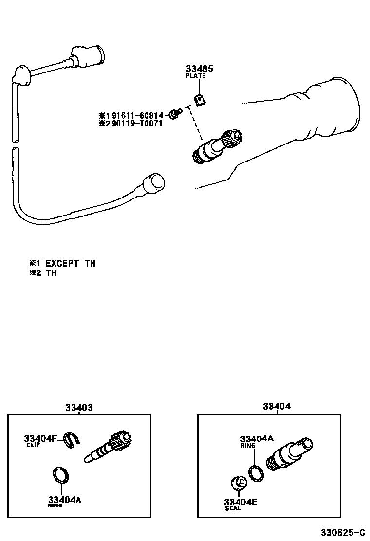 Toyota HILUX 速度表从动齿轮(MTM) EPC diagram — 330625C