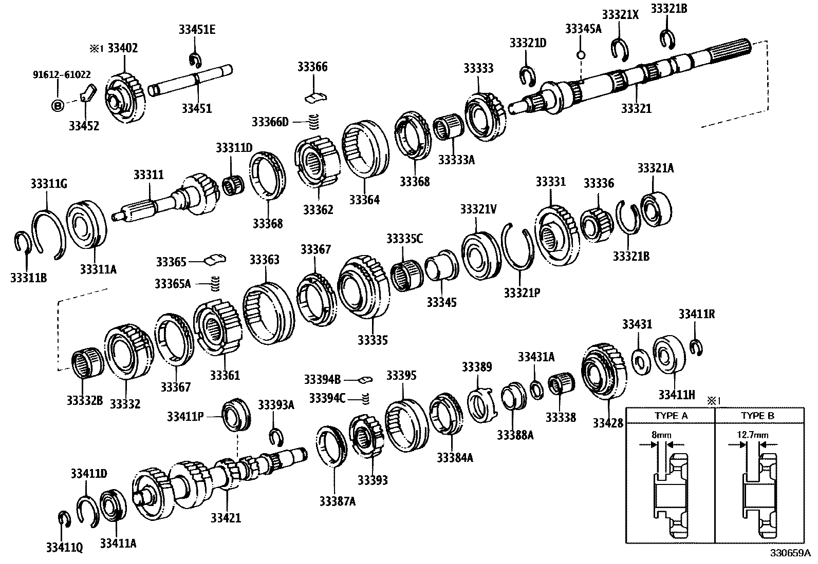 Toyota HILUX 变速器齿轮(MTM) EPC diagram — 330659A