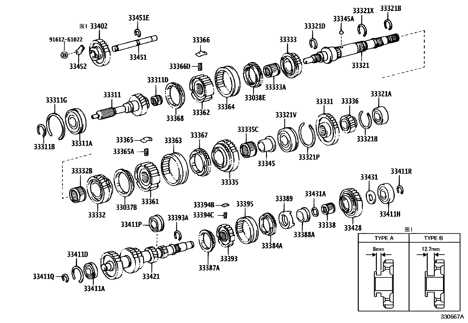 Toyota HILUX 变速器齿轮(MTM) EPC diagram — 330667A