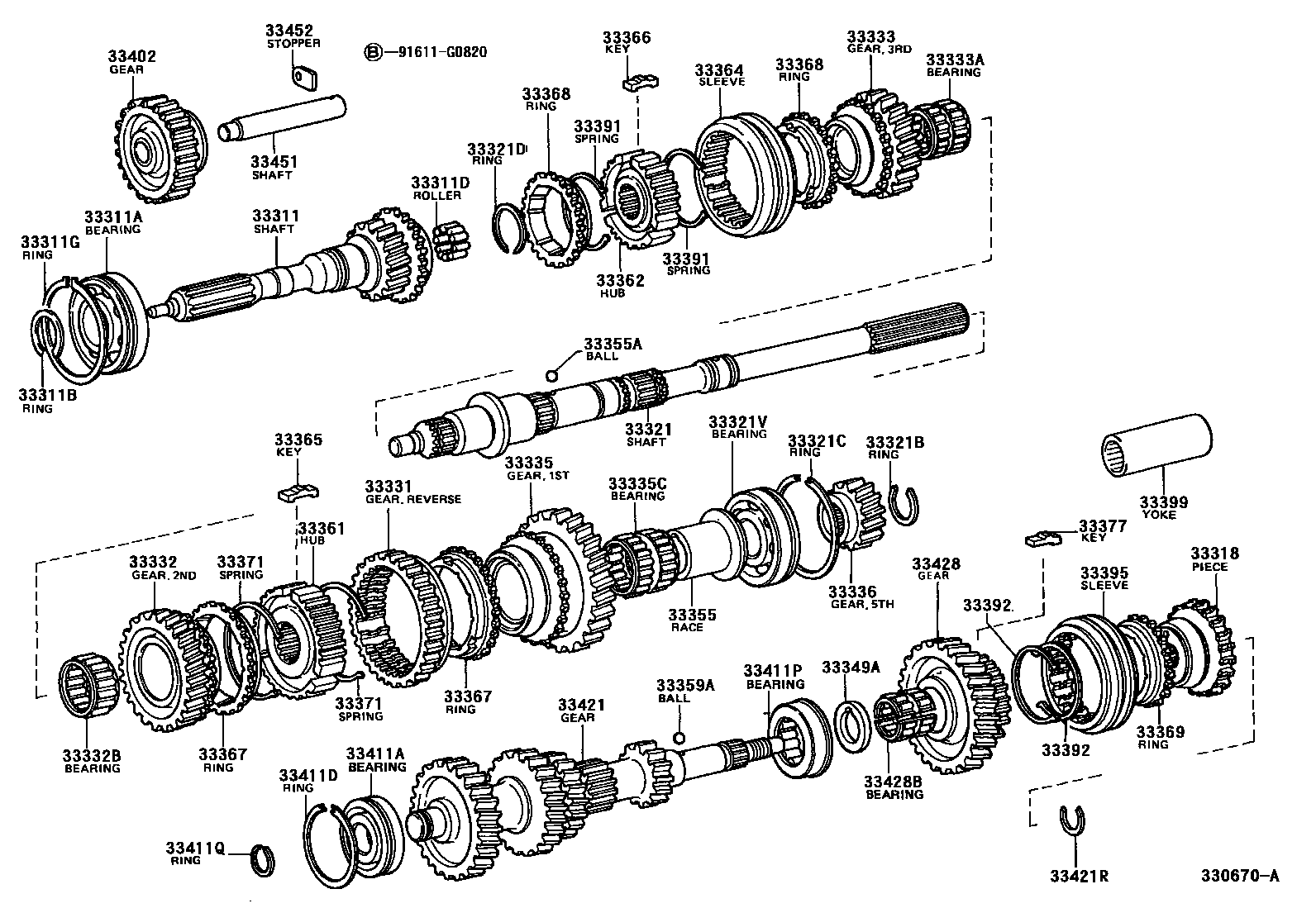 Toyota HILUX 变速器齿轮(MTM) EPC diagram — 330670A