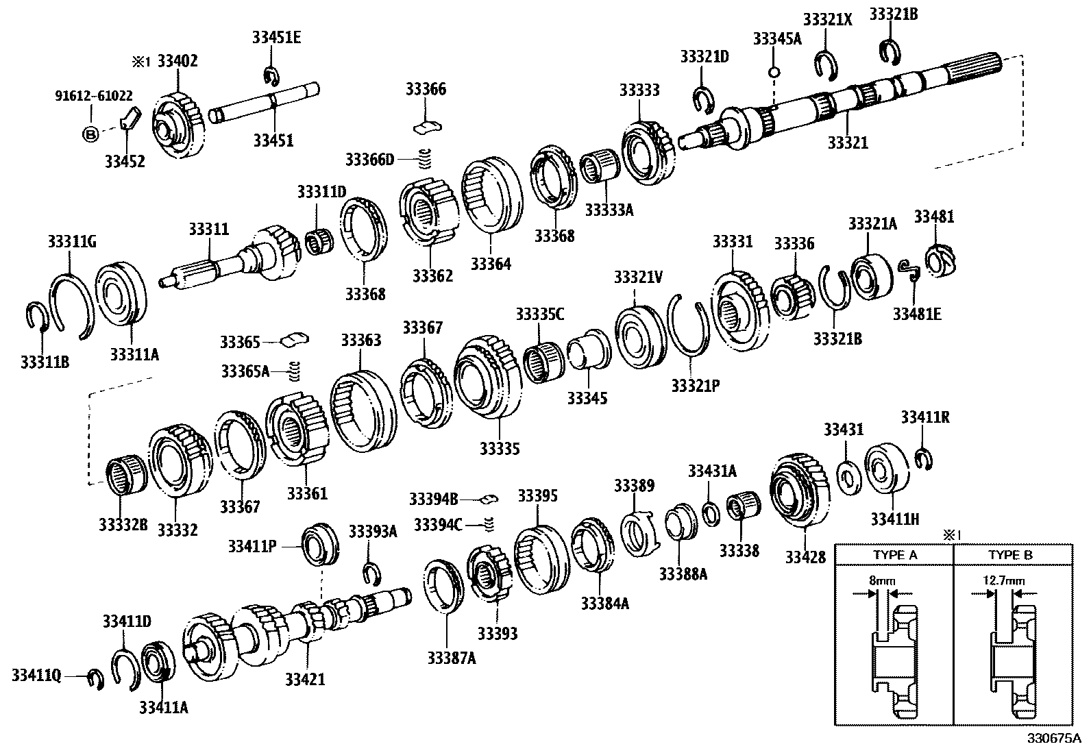 Toyota HILUX 变速器齿轮(MTM) EPC diagram — 330675A