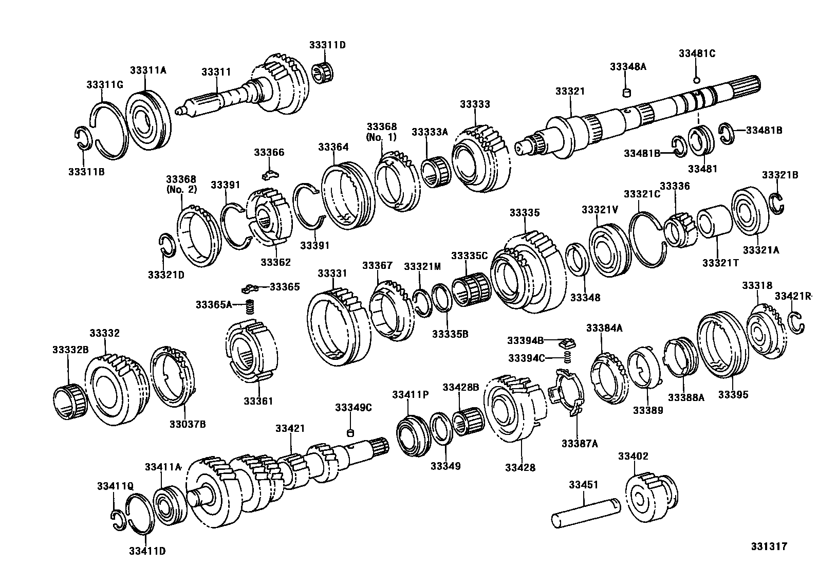 Toyota HILUX 变速器齿轮(MTM) EPC diagram — 331317