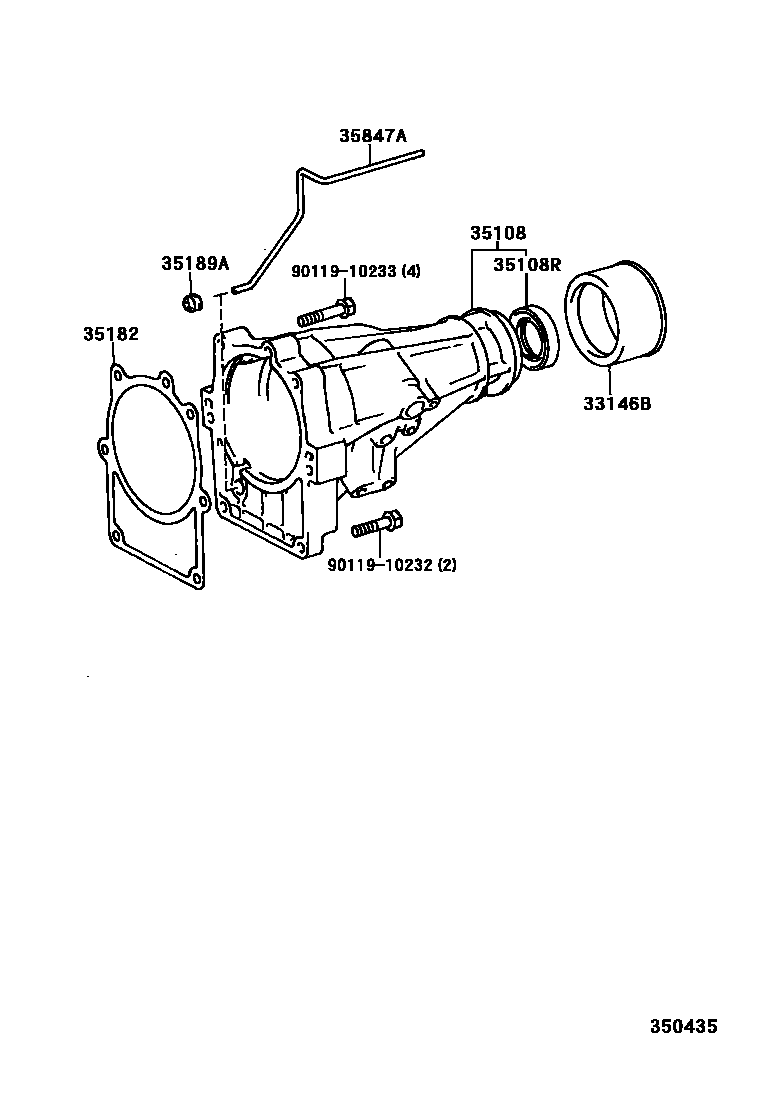 Toyota HILUX Extension shell (ATM) EPC diagram — 350435