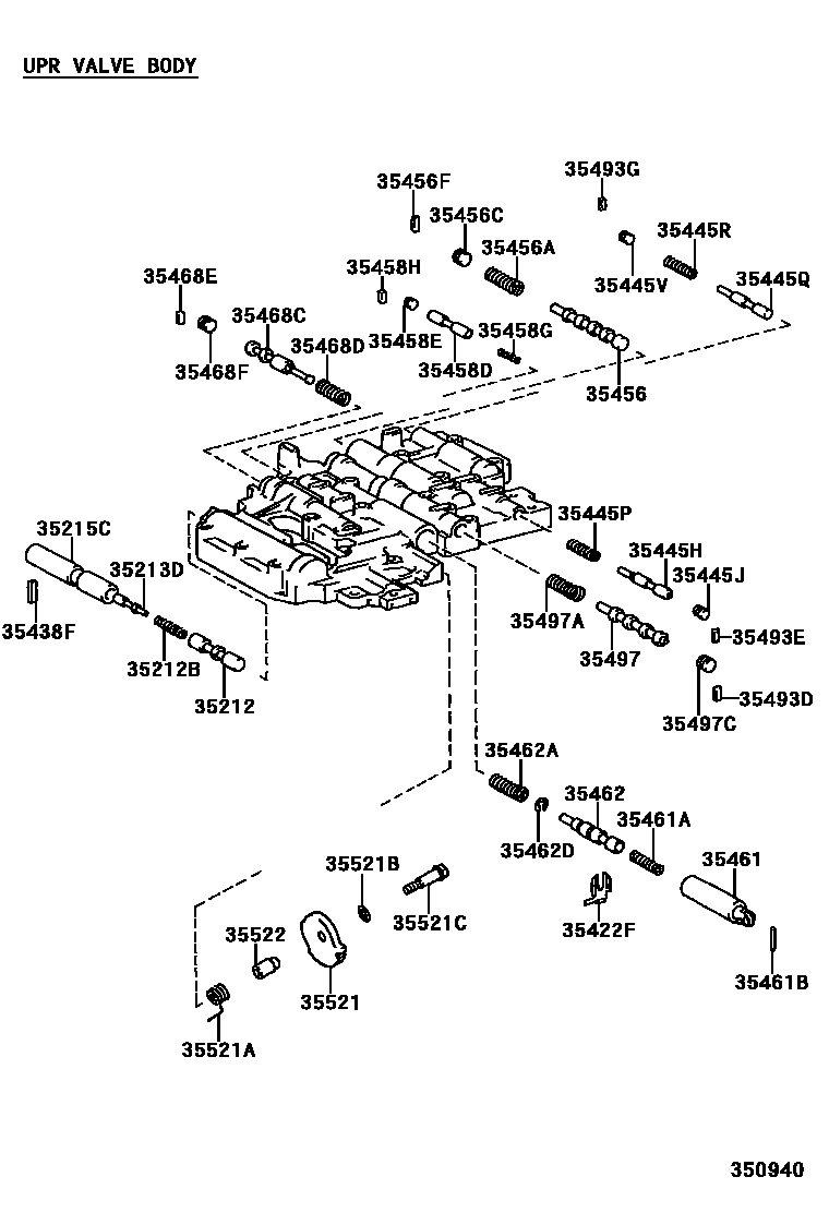 Toyota HILUX 阀体和滤油网(ATM) EPC diagram — 350940