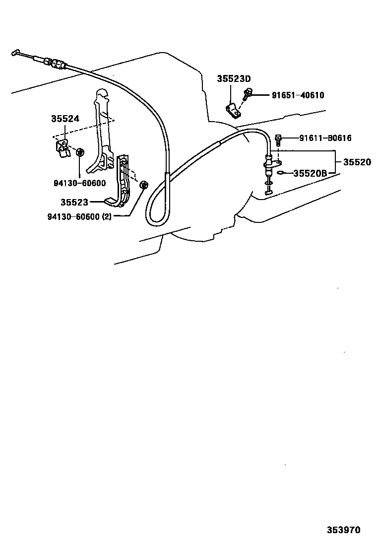 Toyota HILUX 节气阀连杆和阀杆(ATM) EPC diagram — 353970