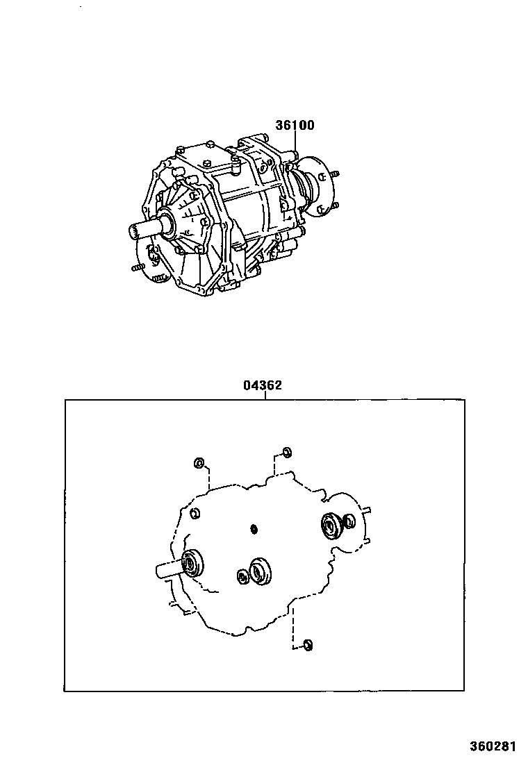 Toyota HILUX Transfer Assembly & Gasket Kit EPC diagram — 360281