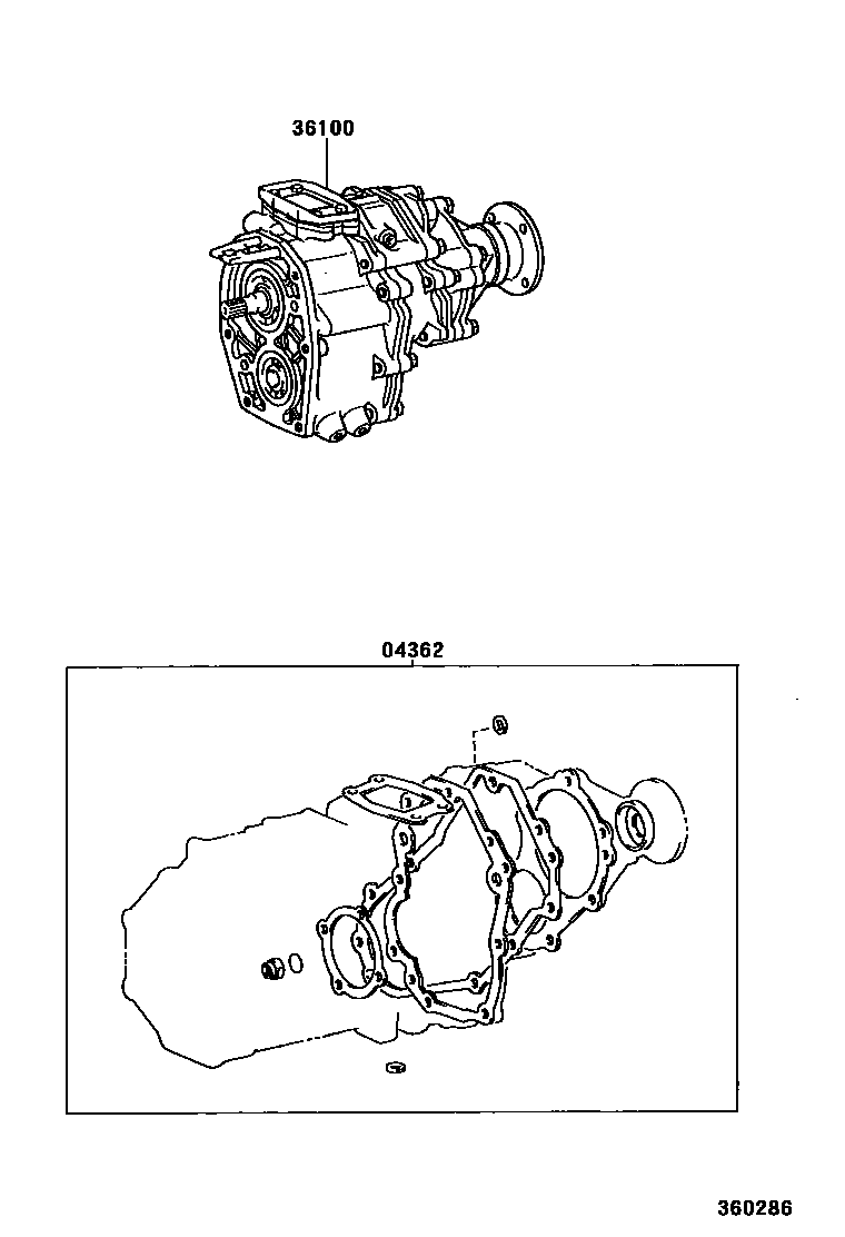 Toyota HILUX Transfer Assembly & Gasket Kit EPC diagram — 360286
