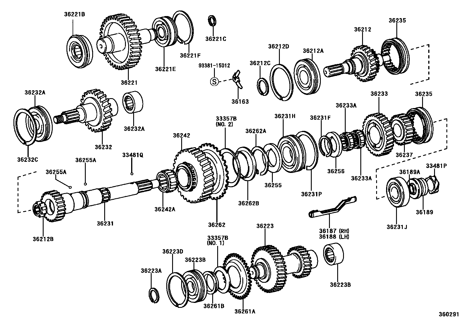 Toyota HILUX Transfer Gear EPC diagram — 360291