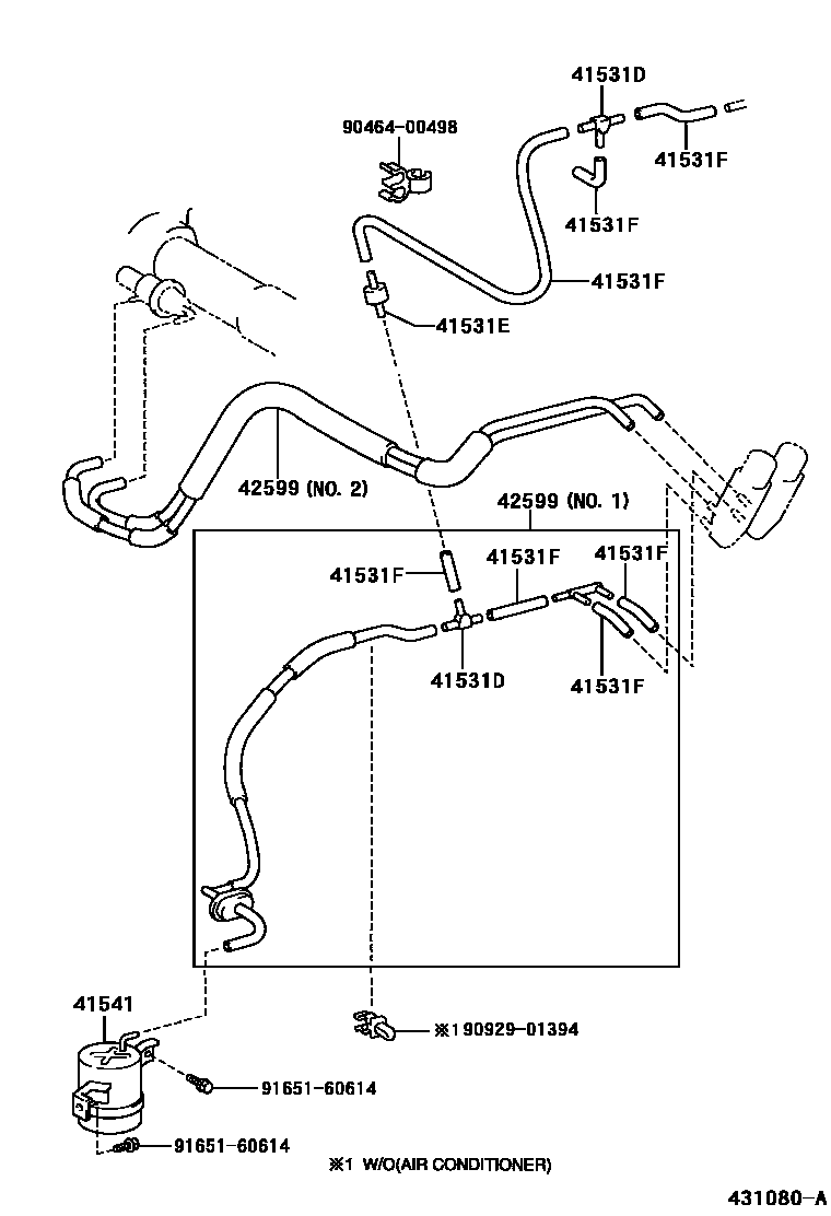 Toyota HILUX 前桥壳和差速器 EPC diagram — 431080A