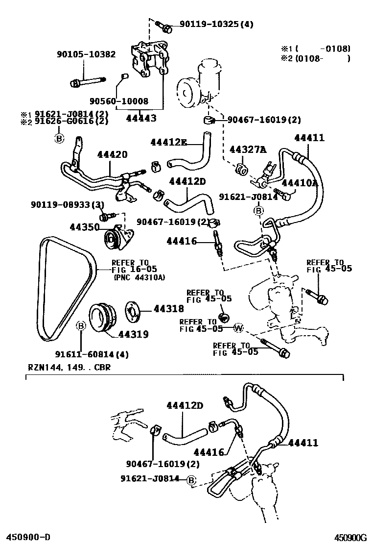 Toyota HILUX 动力转向配管 EPC diagram — 450900G
