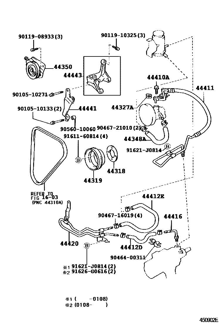 Toyota HILUX 动力转向配管 EPC diagram — 450902E