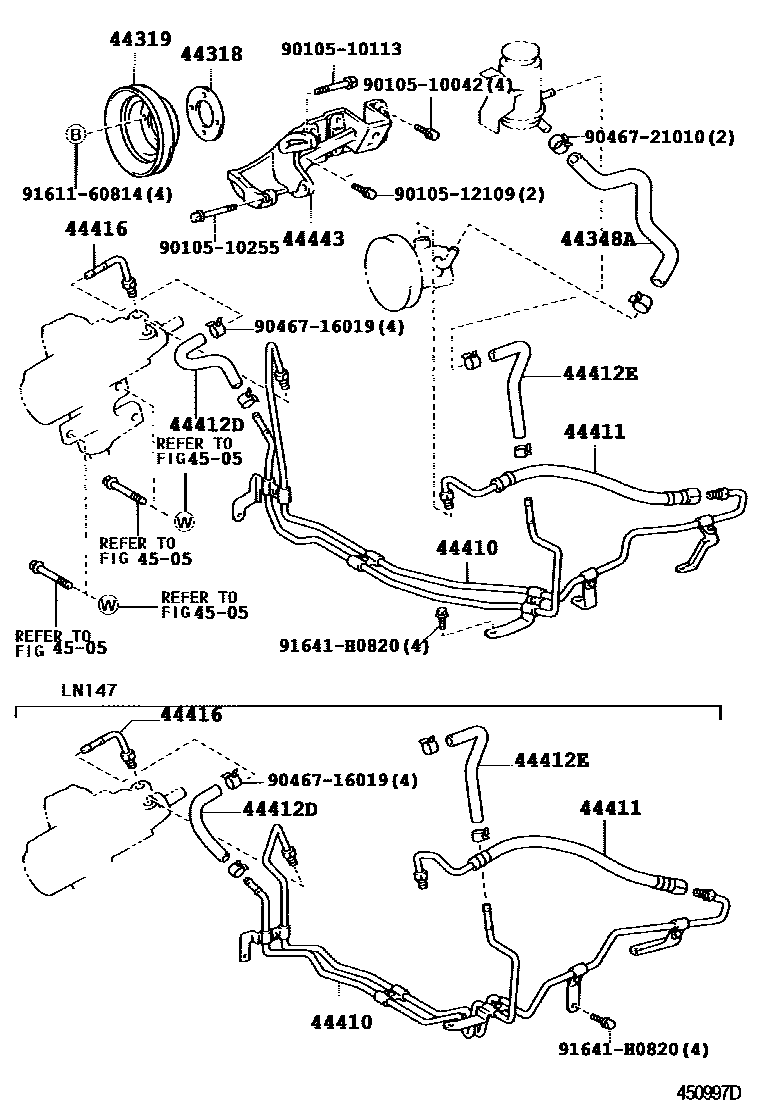 Toyota HILUX 动力转向配管 EPC diagram — 450997D
