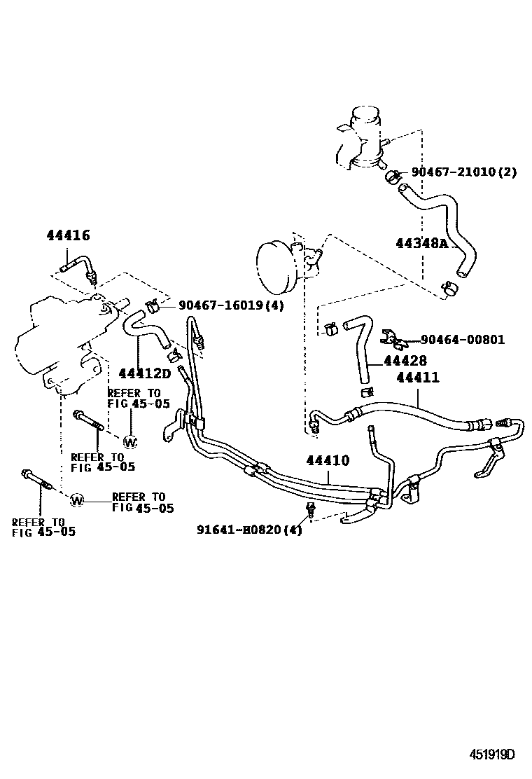 Toyota HILUX 动力转向配管 EPC diagram — 451919D