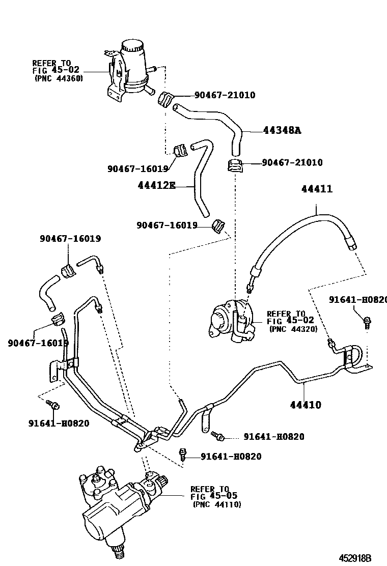 Toyota HILUX 动力转向配管 EPC diagram — 452918B