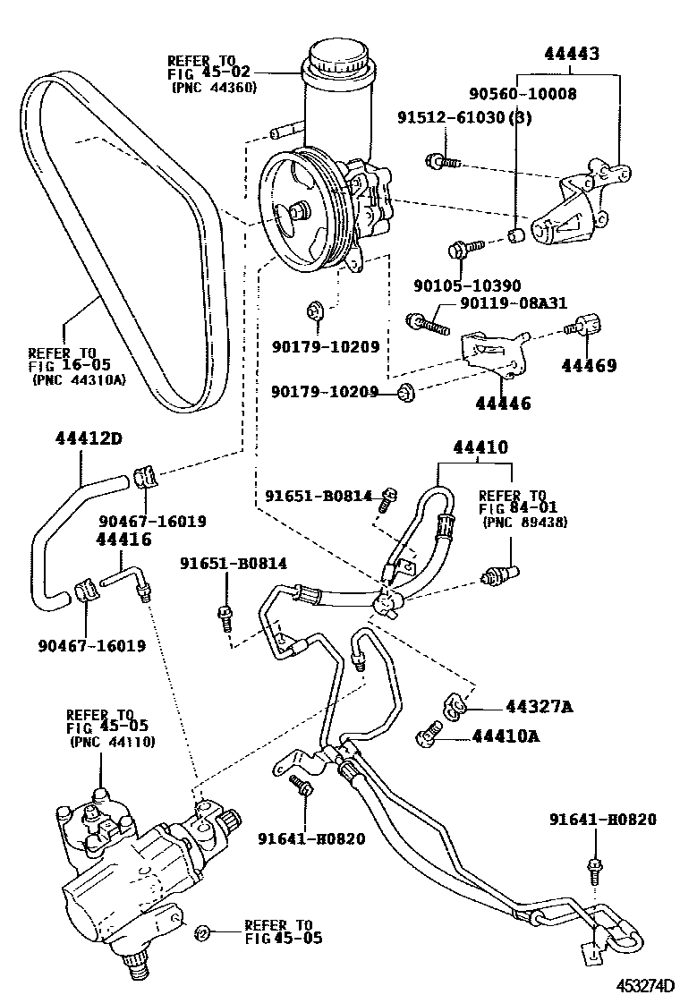 Toyota HILUX 动力转向配管 EPC diagram — 453274D