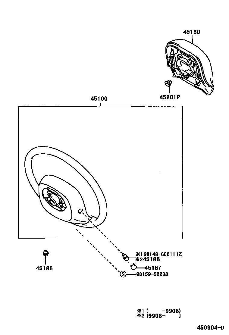 Toyota HILUX Steering Wheel EPC diagram — 450904D