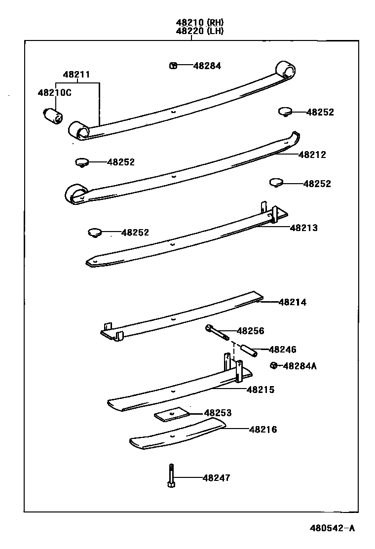 Toyota HILUX Rear Spring & Shock Absorber EPC diagram — 480542A