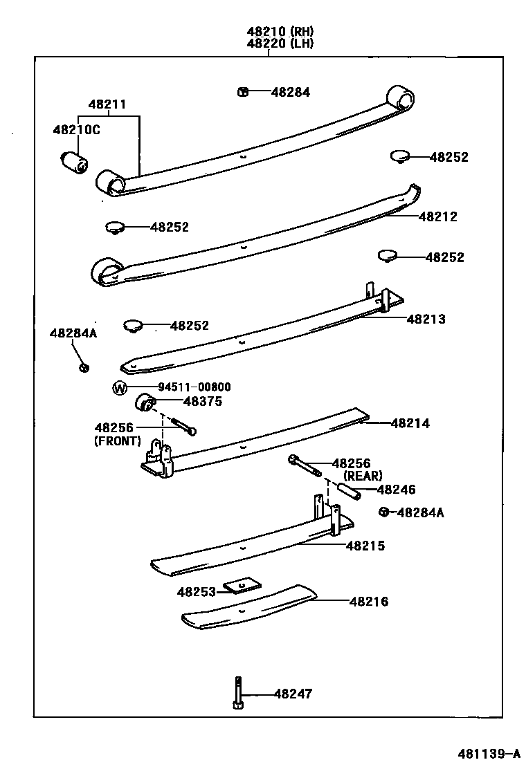 Toyota HILUX Rear Spring & Shock Absorber EPC diagram — 481139A